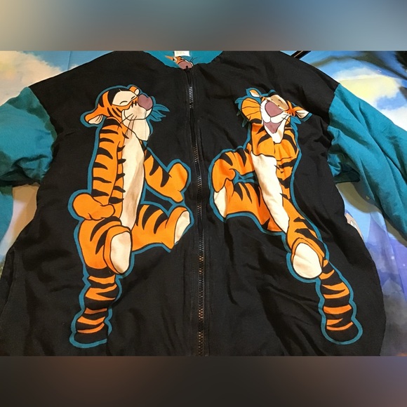 Disney vintage tigger bomber jacket 1990’s reversible one size fits most - Picture 2 of 12